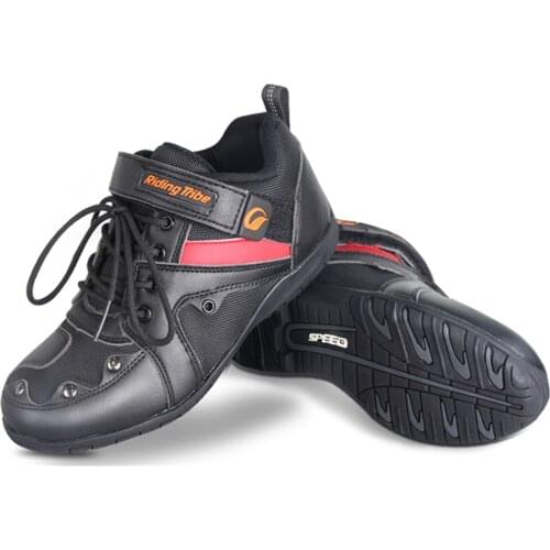 Men Woman Motorcycle Shoes Microfiber Leather Anti-skid Anti Collision Wear-resistant Riding Cycling Foot Protective Shoes A006