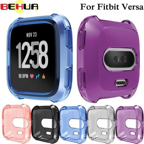 Soft Silicone Protective Case For Fitbit Versa Activity Smart Watch Accessories case Cover Shell Frame Full Protect Watch Cases