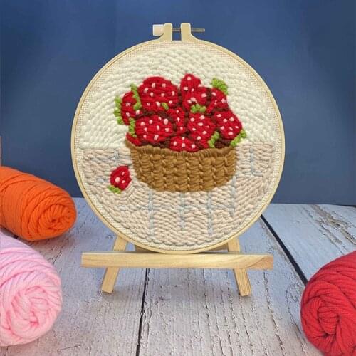 DIY Picture Art Punch Needle Embroidery Kit for DIY Beginners Easy Embroidery Needlework Wool Work for Living Room Home Decor