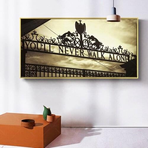 HD Printing Canvas Painting Sports Liverpool Iron Gate You'll Never Walk Alone Home Decor Wall Art Posters Modular Picture Mural