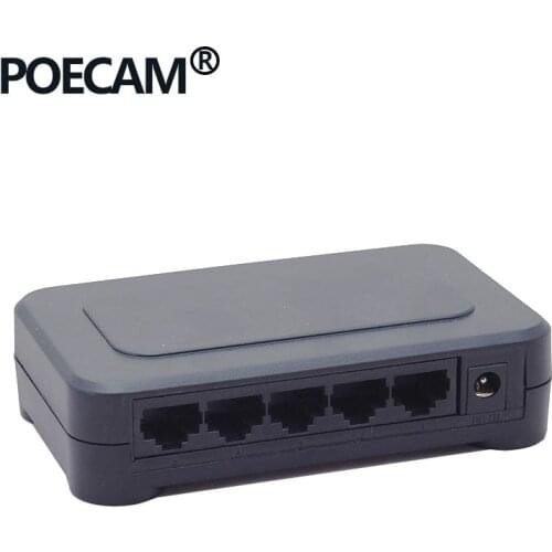 Mini Desktop 5 Port Fast Ethernet Switch Lan Hub Network 10/100mbps RJ45 DC 5v US EU Plug Adapter Power Supply Switches