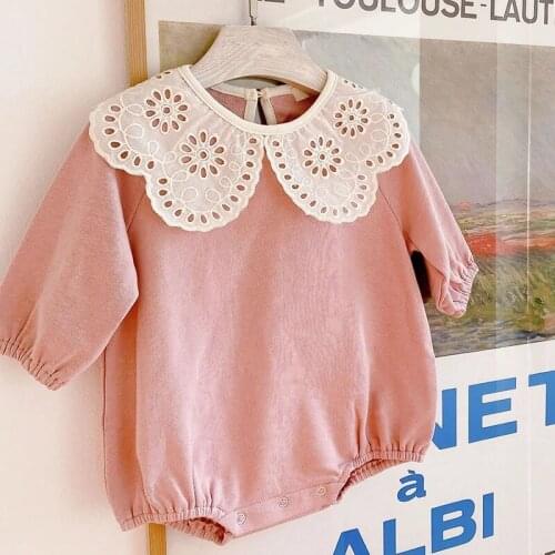 New 2021 Cute Baby Girl Pure Color Rompers Baby Girl Rompers 0-3Yrs Autumn Baby Long Sleeve Fashion Infant Clothes