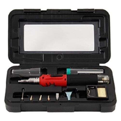 2021 New 10-In-1 Gas Soldering Iron Case Set Multifunction HS-1115K Butane Lighter Spray Set Welding Equipment