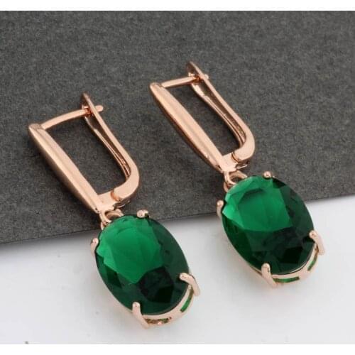 New Trend Natural Zircon Long Earrings Women Wedding Vintage Fashion Jewelry 585 Rose Gold Simple Drop Earrings Jewelry 2021