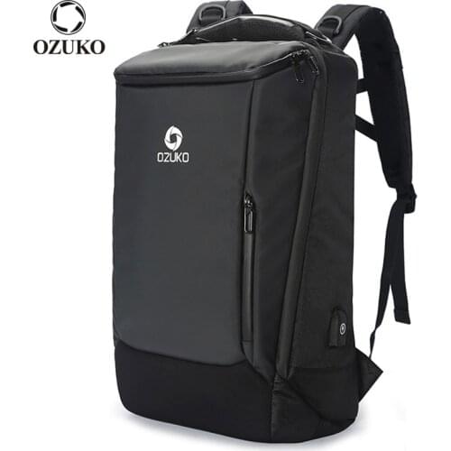 OZUKO Men 17 inch Laptop Backpack Multifunction Large Capacity Waterproof Backpacks Male Business Travel Bags USB Charge Mochila