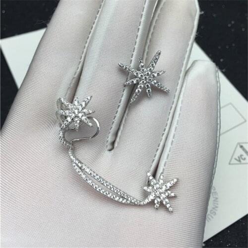 Brand Star Lab Diamond Stud Earring Real 925 sterling silver Jewelry Engagement Wedding Earrings for Women Bridal Party Gift