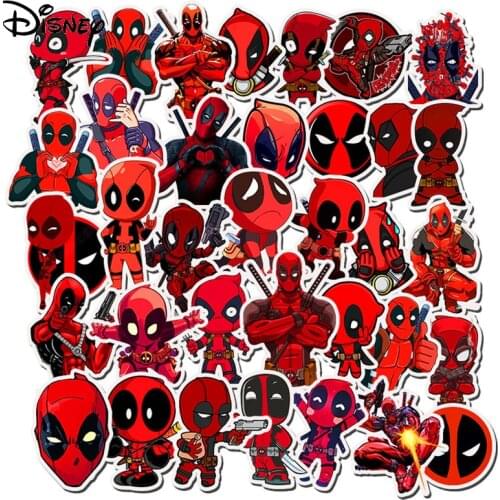Disney Marvel Superhero Deadpool Stickers 10/35Pcs The Avengers Guitar Waterproof Luggage Sticker Skateboard Laptop Stikers Toys