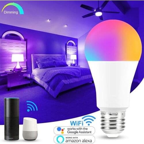 Wifi Smart Bulb Night Light Works With Alexa Echo And Google Home E27/E14/B22 LED Light Bulb Indoor Lighting Neon Changing Lamp