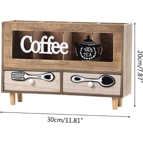 Vintage Coffee Supplies Storage Holder Wooden Tableware Holder Decorative Storage Holder Exquisite Gift for Coffee Lover