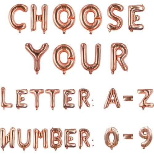5pcs 16inch Foil Happy Birthday Helium Letter Number Balloons Rose Gold Wedding Anniversary Party Decorations Kids Air Ballloons
