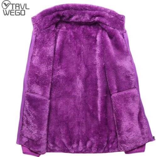 TRVLWEGO Women Winter Plus Velvet Thicken Warm Coat Outdoor Sport Climbing Fishing Riding Hiking Windproof Thermal Fleece Jacket