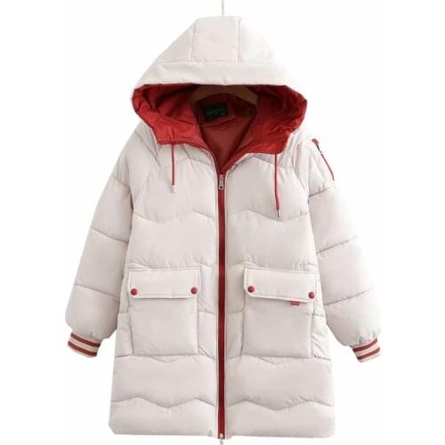 Plus size womens winter jacket hooded pocket Mid-length Parkas jackets for women 2021 solid color zipper quilted coats 6XL