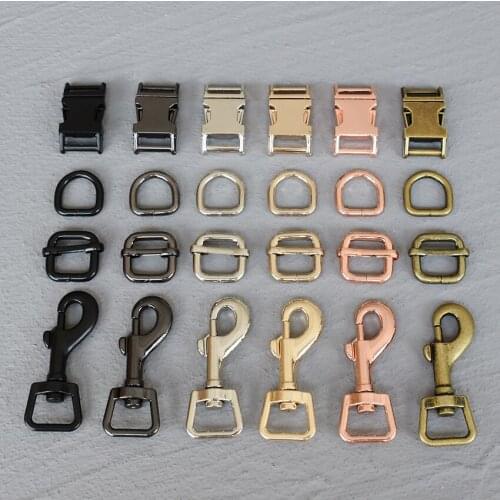 1 Set 15mm Metal Straps Slider D Ring Release Belt Buckle For Pet Dog Collar Paracord Sewing Accessory Strong Hardware 15-4s