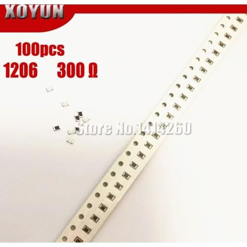 100PCS 1206 SMD Resistor 1% 300 ohm chip resistor 0.25W 1/4W 300R 301