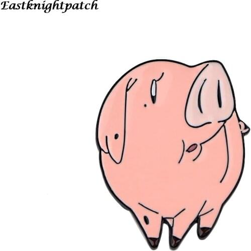 12pcs/lot E2476 Cartoon Pig DIY Zinc Alloy Enamel Pins Medal Insignia Para Backpack Shirt Bag Brooches Badges