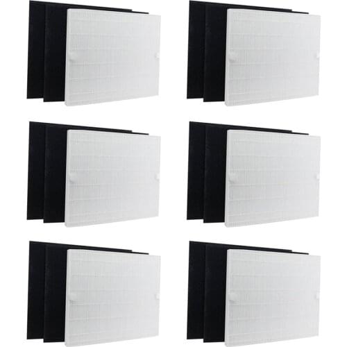18 Pcs/6 Set HEPA Filters + Carbon Filter Replacement Parts Set