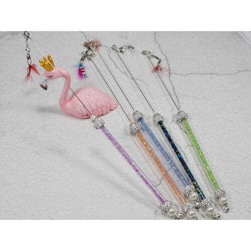 Usd2.5/pc pet cat kitten playing toys cat teaser fishing pole rod bugs 20pcs/lot