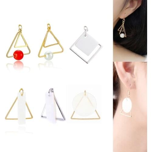 2020New 60Pcs Alloy Geometric shape Shell button for DIY Jewelry earring or necklace Pendants and hair accessories BY63-BY66