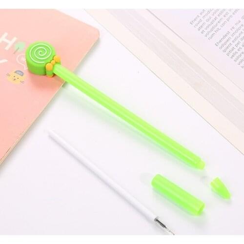 20 PCs Candy Color Lollipop Gel Pen Creative Learning Stationery Office Signature Pen Cute Cartoon Office Supplies Stationery