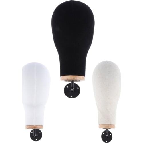 3pcs Wall Mount Canvas Block Mannequin Head Wig Making Display Manikin 21