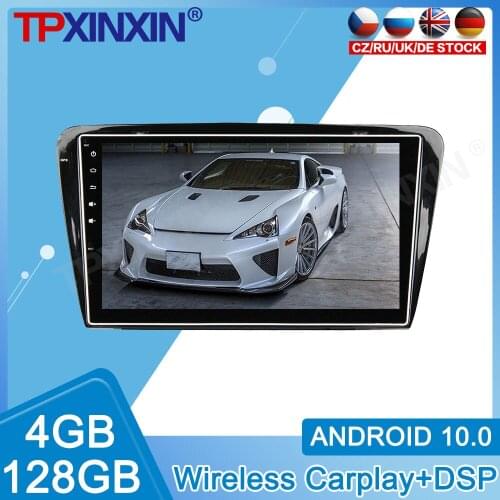 Android 10.0 Carplay 4+128GB For Skoda Octavia 2014 2015 Radio Recorder Car IPS Multimedia Player Stereo Head Unit GPS Navigate