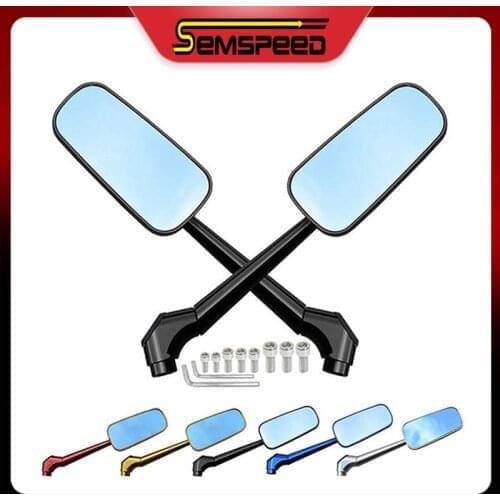 Motorcycle Side Mirrors SEMSPEED Universal Motorbike CNC Rearview Mirrors For Honda Suzuki Kawasaki Ducati BMW Yamaha MT-09