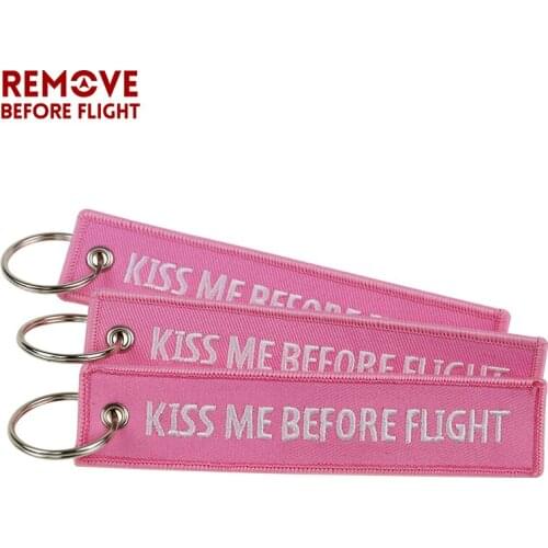 5 PCS/LOT Fashion Keychain Kiss Me Before Flight llaveros Keychains Embroidery Key Fobs Key Chains for Motorcycle Cars Key Chain