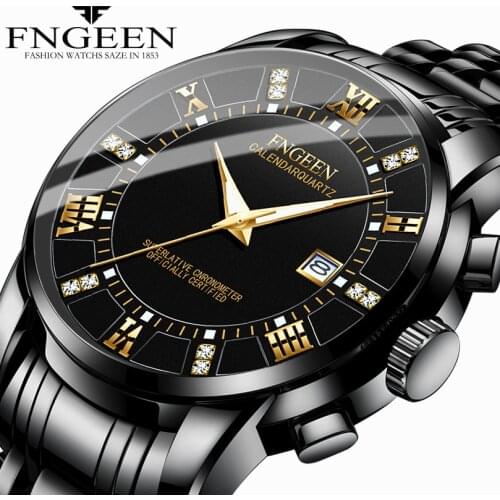 Mens Calendar Luxury Sport Military Watch Fashion Stainless Steel Waterproof Watch for Men Date Quartz Watches Reloj Hombre