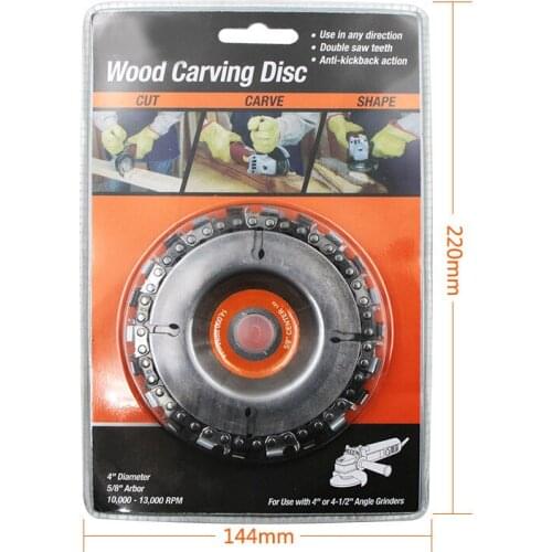 1pcs 5/8'' Hole 22 Teeth Wood-Carving Disc Alloy Steel Chain Saw Root Carving Special-shaped Cutter Angle Grinder Accessories