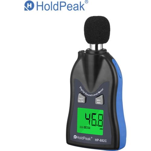 HoldPeak HP-882C Sound Level Meter Digital Noise Tester LCD Screen Voice Describe Meter Monitor Pressure Tester 30dB-130dB