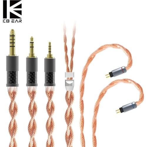 KBEAR Inspiration-C 4 Core Upgrade 4N Single Crystal Copper Woven Litz Structure Cable 560 Strands 2.5/3.5/4.4mm Plug Types