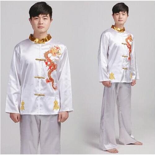 Chinese Dragon martial arts Kung fu male erhu guzheng clothes formal drum dance costume yongko dancechoral service costumes