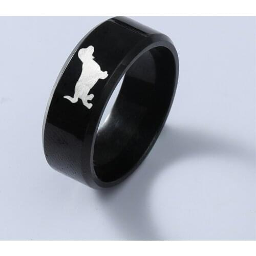 MOREDEAR 8mm Titanium Labrador retriever Dog Ring For Men and Women