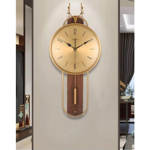 Fashion Copper Wall Clock Modern Design Luxury Big Wall Clock Home Decoration Accessories for Living Room Horloge Room AD50WC