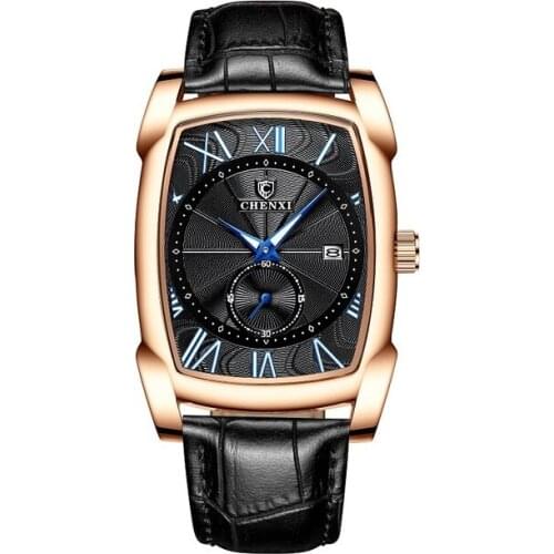 2019 New Chenxi Brand Quartz Men Watches Mens Military Clock Relogio Masculino Brown Leather Wristwatches Style Erkek Kol Saati