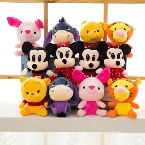 Disney Animals Stuffed Plush 20cm Mickey Mouse Minnie Plush Toys Cute Kawaii Stuffed Toys Cartoon Figure Kids Children Gift