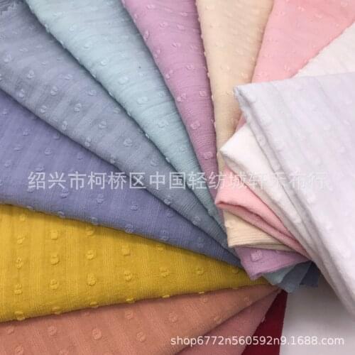 Pure Cotton Leno Jacquard Vertical Stripe Hollow out Dyed Fabrics Spring and Summer Infant Clothing Dress Friendly Dyeing Cloth