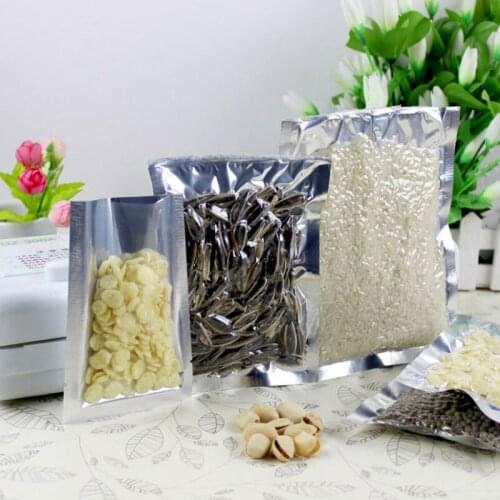 Flat Pocket Food Aluminized Composite Tea Bag Translucent Broadside Sealing Storage Bags 50pcs/lot