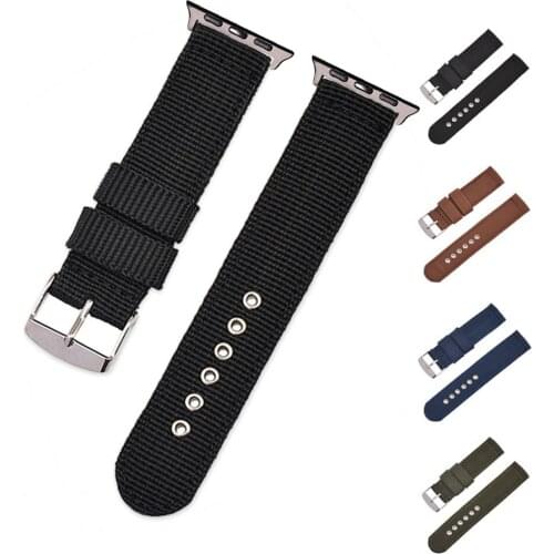 38mm 40mm 42mm 44mm Watch Strap Apple Watch Band For iWatch Series SE 6 5 4 Nylon Sport Watchband