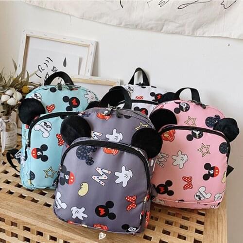 Disney Mickey Backpack Cartoon Minnie Mouse Girl Bag Shoulder Messenger Gifts For Children