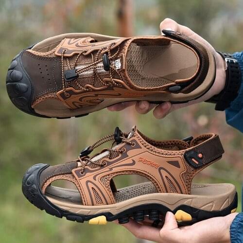 New Casual Men Soft Sandals Comfortable Men Summer Leather Sandals Men Roman Summer Outdoor Beach Sandals Big Size 38-46