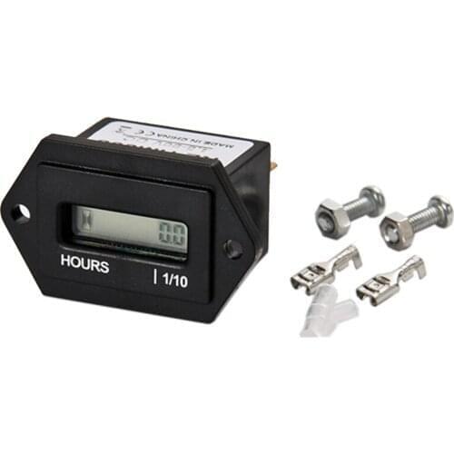 LCD Hour Meter DC12V /24V for Any Engine Marine ATV Snowmobile Jet Ski Engine Dirt Bike Scooter Motorbike Pit Bike Tractor HM008