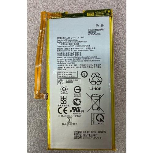 HST New Battery 6000mAh /23.1Wh C11P1901 Phone Replacement Battery For Asus ROG 2 Game Phone ZS660KL I001DB Batteries