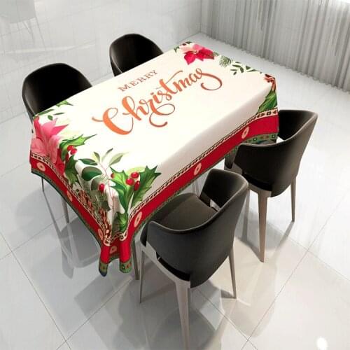 Christmas Fabric Waterproof and Antifouling Creative Printing Tablecloth European Style Christmas Tablecloth Nappe De Table