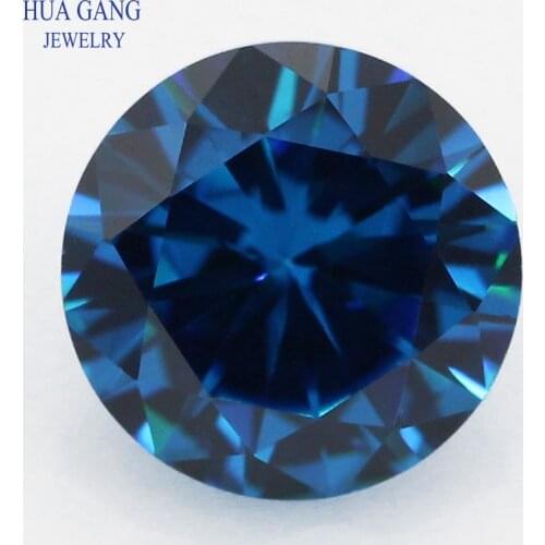 Dark Seablue Cubic Zirconia Round Shape 5A Brilliant Cut Loose CZ Stone Synthetic Gems For Jewelry 0.8~15mm Free Shipping