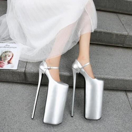 Pumps 30cm High Heels Shoes Woman Big Size Single Ladies Shoe Sexy Night Club Pole Dancing Mary Janes Platform Shoes Sandals