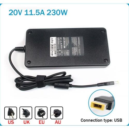 100% new 20V 11.5A USB Laptop AC Adapter AD L230NDC3A Power Supply for Lenovo THINKPAD P70 MOBILE WORKSTATION THINKPAD P50
