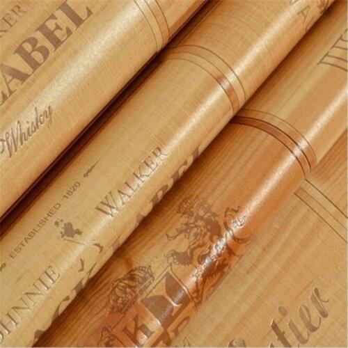 Wellyu Vintage American Oak Pattern Wallpaper Vintage Wood Letters Coffee Shop Western Restaurant Bar Waterproof Wallpaper