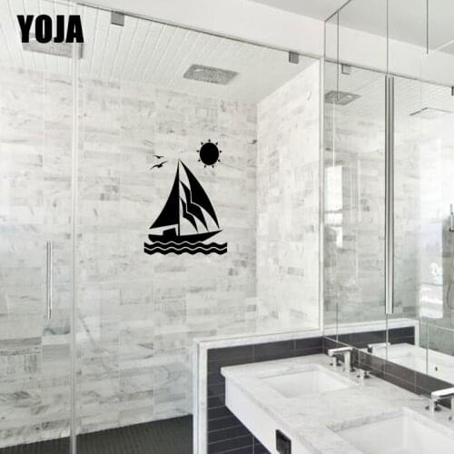 YOJA 25x18CM Childrens Room Decoration Boat Wall Sticker Bathroom Glass Decal G2-0310
