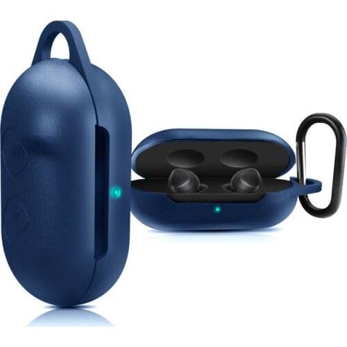 Protective Case Cover for Samsung Galaxy Buds Earphone Flip-open Silicone Case Waterproof Shockproof Cases with Carabiner